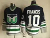 Anpassade vintage Hartford Whalers Hockey Tröjor Alla namn Valfritt antal 20 Sebastian Aho 2 Glen Wesley 49 Victor Rask 86 Teuvo Teravainen 27 Faulk 74 Slavin Stitched