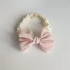 Fascia per capelli in chiffon con fiocchi morbidi elastici per ragazze in pizzo fascia per capelli color caramella accessori per capelli senza tracce principessa per bambini B