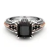 Bagues en diamant carré avec zircon cubique noir bagues de fiançailles de mariage femmes bague bijoux de mode volonté et cadeau de sable