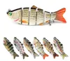 Swimbaits Yapay Yem Bas Balıkçılık Lures 6 Bölümler Eklemli Swimbait Olta Takımı Yavaş Batan Lures Baits