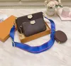 Classic 3 in 1 leather handbag ladies fashion diagonal bag hot sale single shoulder bag three-piece clutch wallet