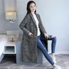 2020 Printemps Automne Manteau à carreaux pour femmes Nouvelle mode Long manteau de laine Type mince Femme Hiver Polyester Vestes Femme T200814