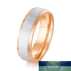 6mm Rose Gold Womens Ring Wedding Brands Matt Stainless Steel Elegant Jewelry