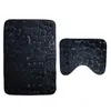 2PCs/Set Bathroom Toilet Mat Cobblestone Style Anti-slip Carpet Mat Toilet Rug Flannel Soft Absorbent Bathroom Door Mat