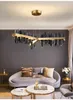 black/gold chandelier lamps lighting kitchen island Iceberg simple design LED hanging lamp steel light fixtures