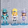 5pcs / set Seiya Figurines Chevaliers de la poupée du zodiaque Janpaness Anime Cartoon Jouets Enfants Cadeaux d'anniversaire de Noël 10cm LJ200902