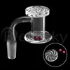 High Quality 20mmOD Beveled Edge Quartz Banger With Quartz Carving Spinner Cap & Ruby Terp Pearls 45&90 Quartz Banger For Dab Rigs