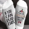 DHL Amazon Hot Sell Boże Narodzenie Sock List Drukowane Kolano Średnie Skarpetki Mężczyźni Kobiety Alfabet Skarpety Sport Joga Skarpety Boże Narodzenie Dekoracje