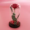 Rose Lasts Forever with Led Lights in Glass Dome Valentine's Day Wedding Anniversary Birthday Gifts Party Decoration CCA12644