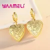 Dangle & Chandelier Top Rated 925 Sterling Silver Heart Charms Women Earrings Stylish Rose Carving With Smooth Lever Back Earwires Drop Ear