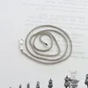 Collar de plata de ley 925, cadena de serpiente gruesa de 1,6 mm, hueso femenino, 70 cm de largo Q0531