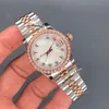 Kvinnor Titta på White Shell Dial President Women Rostfria Watches Sapphire Glass Lägsta Lady Ladies Automatic Mechanical Wristw3201