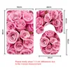 3pcs Set Pink Roses Pattern Bath Anti Slip Shower and Toilet Mat Bathroom Products 201211