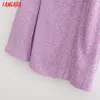 Tangada women purple floral print long skirt back zipper vintage female casual maxi skirts 1D185 T200712