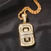 Ny Iced Out Pendant Diamond Necklace Pendant Gold Silver Plated Mens Fashion Hip Hop Smycken Gift