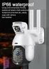 Câmera de lente dupla de 1080p IP Câmera de vigilância ao ar livre Câmera de segurança doméstica CCTV IP66 WiFi à prova d'água Came LED LED