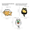 Chat poisson métal broches broche émail broches broches pour femmes hommes cadeau mode bijoux