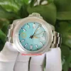 Mens/Womens Watches EW Wristwatches m124300 41mm 124300 Stainless 904L Luminescent Light blue dial ETA 3230 Movement Mechanical Automatic Mens Rubber ring