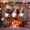 크리스마스 스타킹 페이스리스 산타 클로스 스타킹 펜던트 캔디 선물 저장 가방 크리스마스 나무 벽난로 매달린 장식 1