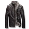 iSurvivor Men Winter Thick Fleece PU Leather Jackets Coats Hombre Male Casual Fashion Slim Fit Large Size Zip 220301