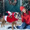 Christmas Dog Roupas Santa Cão Trajes Engraçado Pet Outfit Andar Festa de Natal vestindo roupas para pequenas cães grandes T200710