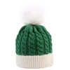 Chapeau de Noël enfant Pom Pom tricot hiver chaud doux bébé enfant en bas âge Crochet Beanie oreille couverture de Noël vert rouge enfant tricoté chapeaux LJJP799