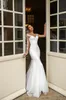 2021 Plus Size Mermaid Wedding Dresses with Detachable Train Sheer Neck Appliqued Lace Bridal Gowns robes de mariée