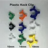 Kunststoff-Keck-Clip, geschliffen, 10 mm, 14 mm, 19 mm, Rauchen, bunte Klemme, Bong-Clips, Gelenkverriegelung für Wasserpfeifen, Glasbongs, Adapter-Downstem-Rig