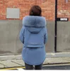 Doublure de laine hiver longue doudoune femme solide avec col de fourrure à capuche manteau épais pour femme, plus la taille mince décontracté femme Parkas 201019