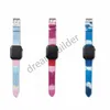 Modeontwerper horlogeband voor Apple WatchBand 41mm 42mm 38mm 40mm 44mm 45mm iwatch 3 4 5 6 bands lederen band armband strepen horlogebanden B13