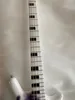 Nadir 4 Strings Prens Sembol Tek Göz Beyaz Elektrik Bas Gitar 26 Frets Siyah Blok Kakma Siyah Donanım