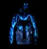 Led Glowing Hoodies Men Women Colorful Wolves Luminous Hooded Sweatshirt Street Club Women Men Couple Hoodies Sudadera Hombre C1116