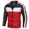 Mens Autumn Winter Motorcycle Bomber Jackets Male PU Leather Slim Fit Biker Jacket Coat Man Faux Leather Coats Outdoor 201128