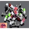 Mixed Colors 316l Stainless Steel Pill Capsule Tongue Pin Nipple Bar Ring Barbell Body Piercing Jewelry Wom jllLda