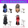 Klänning Skor Designer Mode Peep-Toes Sandals Pekade Toe Cross Straps Professionella skor Latin dans för kvinnor Högklackat 220223