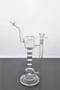 Tubo trasparente per bong Tubo per acqua in vetro Narghilè Recycler Dab Rigs Recycler Oil Rig con ciotola per fumare