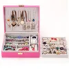 Fashion Style Leather Jewelry Storage Box Woode For Girls Collana Anelli Etc Makeup Organizer boite a bijoux LJ200812