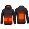 Men Winter USB Heating Jackets Smart Thermostat women Warm Hooded Heated Clothing Fever 8 places cotton-padded jacket 201209