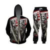 Ujwi New Zip Hoodies Man Sweatsuit Print Skull Poker Q Kカジュアルビッグサイズコスチューム男性ジッパーコート冬のファッションフーディLJ201125