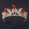 Green Red White Ciches Rhingestone Bridal Tiara Fashion Golden For Women Robe de mariée Bijoux Princesse Crown Accessoires