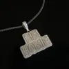 Pendant Necklaces Street Retro Couple 925 Silver Zircon Diamond-encrusted Hip-hop BIG HOME Necklace