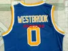 2021 Russell 0 Westbrook UCLA Bruins College Basketball Jersey All Stitched Blue Size S-2xl