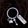 New Weight Lifting Keychain Barbell Key Chain Weight Plate Charm Keyrings Personal Trainer Lovers Gifts free shipping