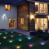 ASLIDERCOR 8 farbige LED-Solarscheiben-Gartenleuchten, wasserdichte Boden-Landschaftsbeleuchtung für Hof, Deck, Rasen, Terrasse, Weg, Gehweg, Auffahrt
