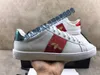 Högkvalitativ herr casual skor White Ace Green Red Stripe Italy Bee Tiger Snake Women Sneaker Trainers Chaussures Pour Hommes med Box New