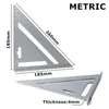 Transportador de ángulo triangular de 7 pulgadas, regla de medición cuadrada de velocidad de aleación de aluminio, inglete para enmarcar herramientas de medición de carpintero de construcción 201116