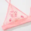 Shaonvmeiwu mulher sexy sutiã bra thong underwear conjunto transparente tentação recurso recurso ultra-fino dinheiro sem anel de aço lj201031