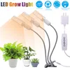 60W 5V Dimmable Three-head Flat Clip Corn Plant Light Full Spectrum Warm White 3000K 132LED Silver (Actual Power 20W)
