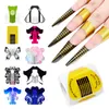 100 pçs / set Nail Art UV Gel Dicas Extension Construtor Formulário Acrílico Francês Nails Dicas Extensão Estêncil Guia Adesivos para Manicure Tools