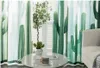 Cactus window curtain popular northern Europe green plant living room curtains modern elegant bedroom